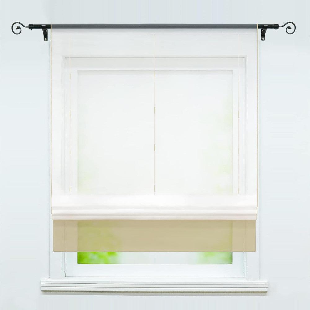 Összecsukható roló hálós függönnyel, húzózsinórral, 3 cm átmérőjű függönykarnisokhoz Újracsomagolt termék - Outlet24