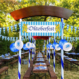 TUPARKA Oktoberfest Díszítő Girland, 30 Méter Bavariai Dekoráció, Kék-Feher - Outlet24
