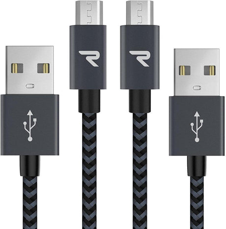 RAMPOW USB-A-Micro USB gyorstöltő kábel, 2 darab, 1 méteres (Szürke) - Újracsomagolt termék - Outlet24