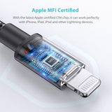 USB C - Lightning Kábel, Apple MFi Tanúsítvánnyal, Gyors Töltés iPhone 13/12/11 Pro/X/XS/XR / 8 Plus/AirPods Pro-hoz, Fekete - Outlet24