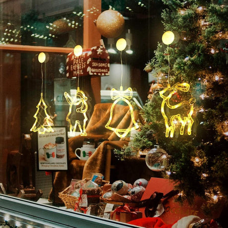 Salcar 4 darabos LED-es karácsonyi lánc, Mikulás, csengők, rénszarvas és fa mintával - Outlet24