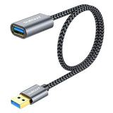 SUNGUY USB 3.0 Hosszabbító Kábel, 5 Gbps Szuper Gyors, Billentyűzet, Nyomtató, Kamera stb. - Szürke Újracsomagolt termék - Outlet24