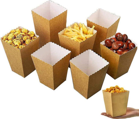 Popcorn Tasakok, Barna Kraft Papír 30 darabos csomag, Parti / Esküvő / Filmnézéshez - Outlet24