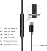 Prémium BASS Fülhallgató USB-C csatlakozóval, Mikrofonnal és Hangerőszabályzóval, Vízálló, Mesterséges Bőr - Outlet24