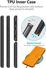 Sony Xperia 10 III bőr pénztárcás tok kihajtható állvánnyal(sárga) - Outlet24