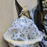 Vohoney Halloween Dekoráció Pókháló 200g, 100 darab Mesterséges Pók - Outlet24
