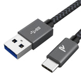 RAMPOW 2 méteres, fontott USB-A-USB-C gyorstöltő kábel(Szürke) - Újracsomagolt termék - Outlet24