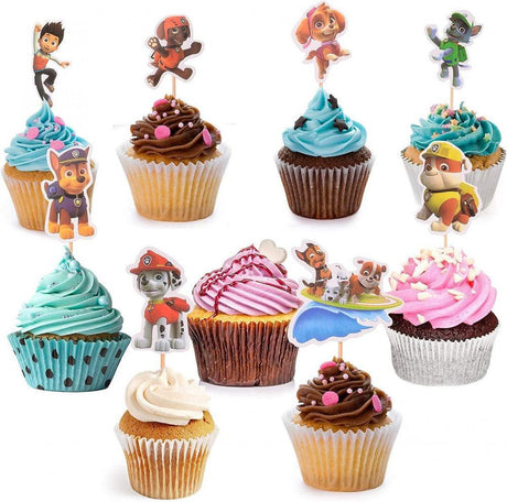 Mancs őrjárat Colmanda Cupcake Díszítők, 36 darabos Gyermekparti Születésnapi Tortadíszítő Készlet - Outlet24