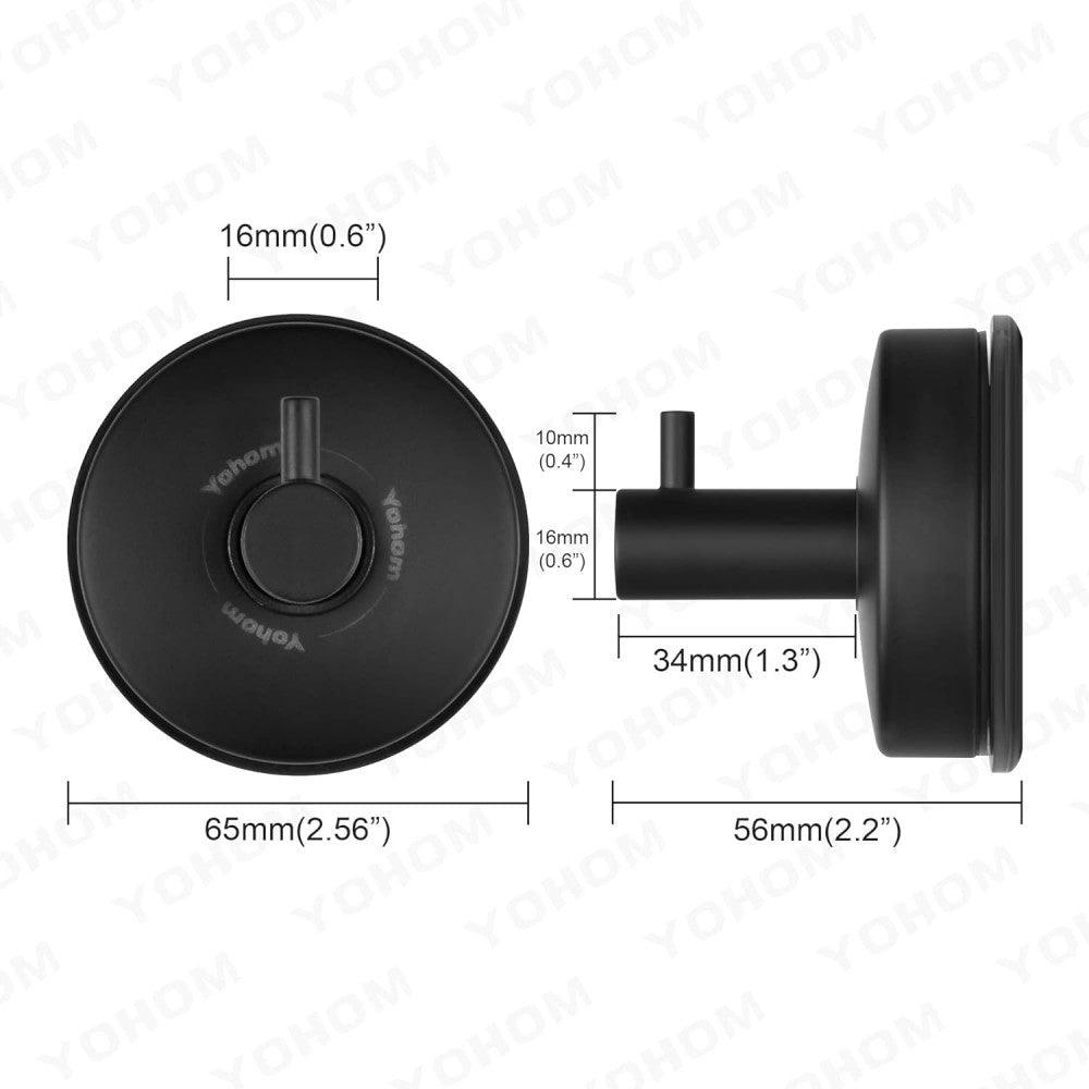 Vákuum Törülköző akasztók - modern design- fúrásmentes- premium - Fekete Matt Újracsomagolt termék - Outlet24