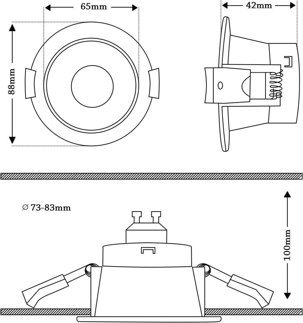 Süllyesztett spotlámpa alumínium szerelőkeret( 3 db)- 75mm - Outlet24