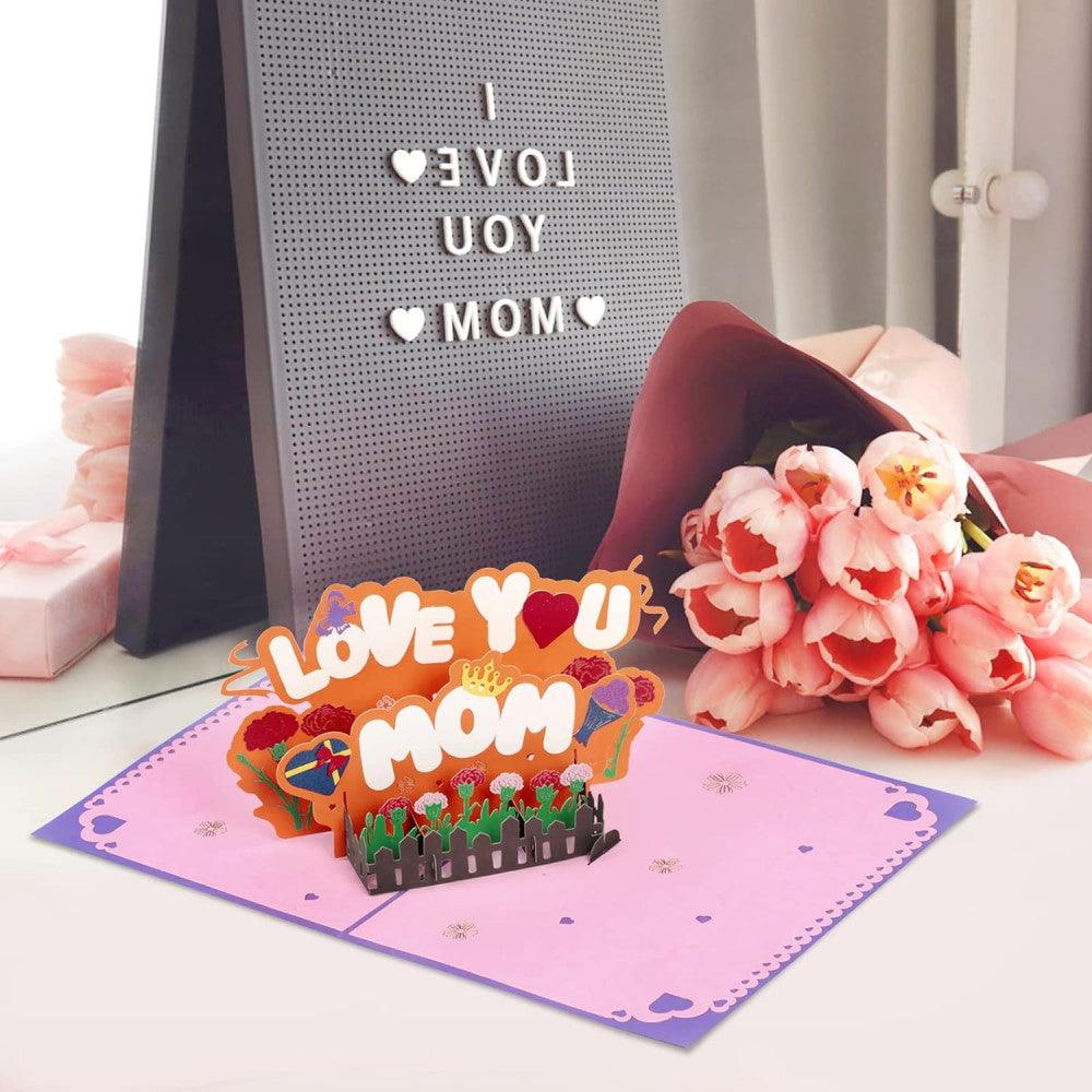 TAROME LOVE YOU MOM 3D Anyák Napi Üdvözlőkártya, Születésnapi Köszönőkártya Borítékkal - Outlet24