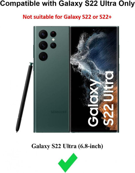 Samsung Galaxy S22 Ultra 5G tok, Cresee PU bőr mobiltelefon tok 3 kártyahellyel [RFID blok - Outlet24