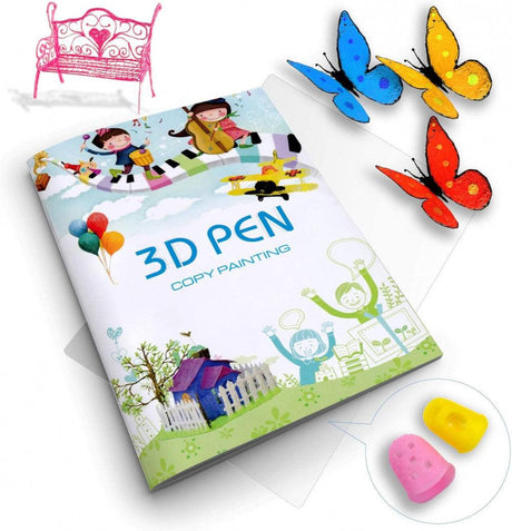 SONGTIY 3D Nyomtatási Rajzoló Könyv, Újrahasználható Színes 40 Mintás Sablon Gyerekeknek - Outlet24
