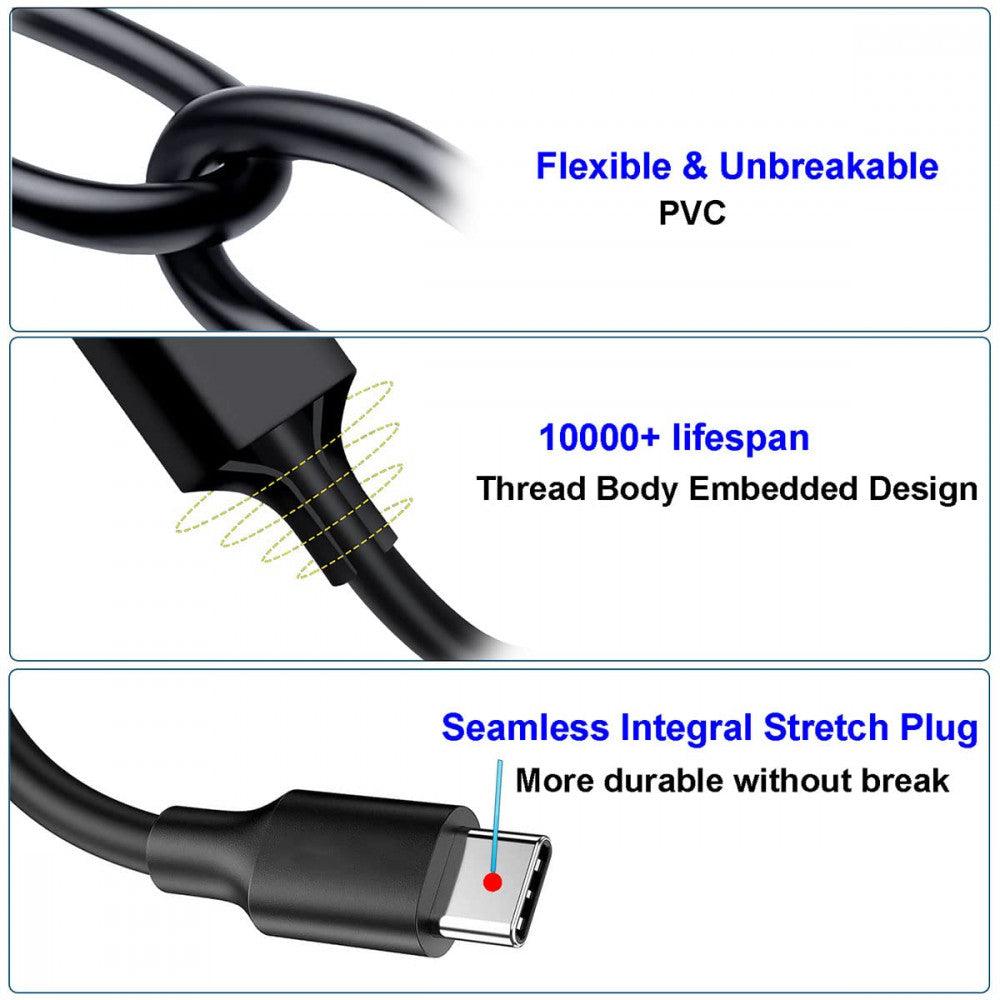 UNIDOPRO USB 3.0 - Type C Gyors töltő kábel, kompatibilis Samsung, Huawei, Pixel, Sony Xperia és OnePlus készülékekkel (3M) - Outlet24