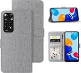 Xiaomi Redmi Note 11 Pénztárcatok, Kártyatartóval és Állvánnyal, Szürke - Outlet24