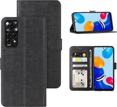 Xiaomi Redmi Note 11 Pénztárcatok, Kártyatartóval, Mágneses Zárral, Fekete - Outlet24