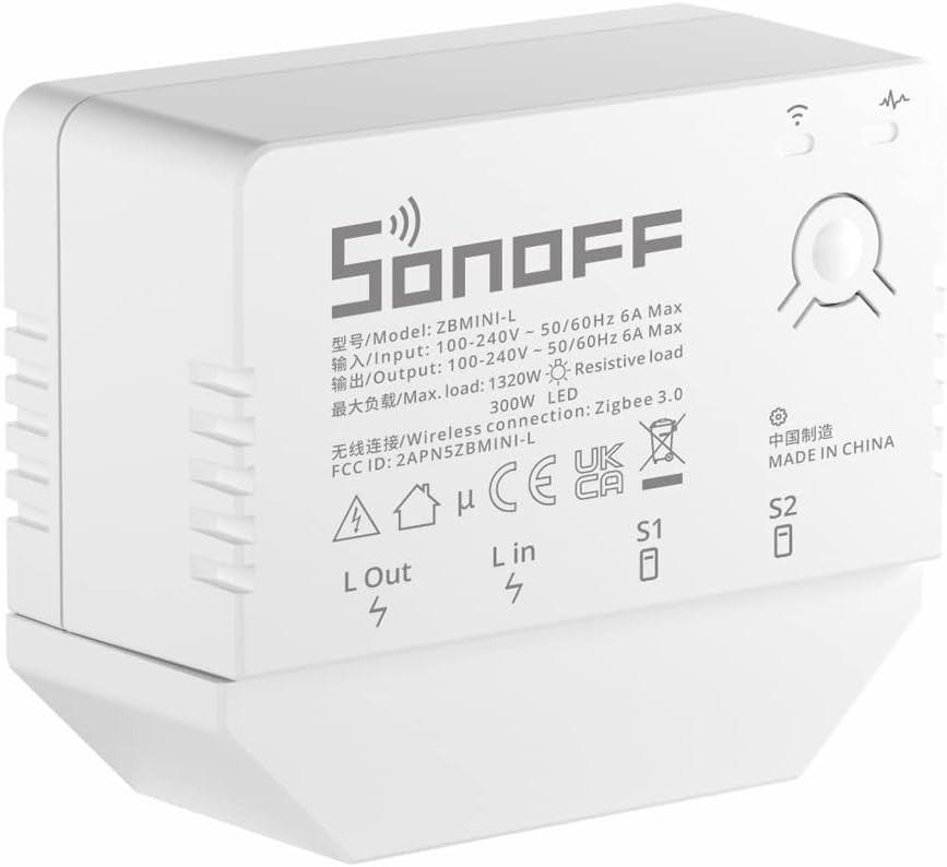 SONOFF ZBMINI-L ZigBee Mini Smart Switch, 2 utas fénykapcsoló - Outlet24