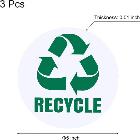 Szemetes újrahasznosítási matrica szett, rozsdamentes acél és műanyag hulladékgyűjtőkhöz, 3 db, 12 cm - Outlet24