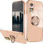 Xiaomi Mi 10T Kompatibilis Telefontok, Rózsaszín Szilikon, Beépített Mágneses Gyűrűtartóval - Outlet24