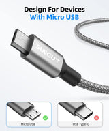 SUNGUY USB-A USB-Micro kábel, 1.5 méter, 3 darabos - Outlet24