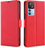 Xiaomi 12T / 12T Pro 5G Bőr tok Kártyatartóval, Állványos Védőtok, Piros - Outlet24