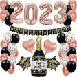 Újévi Party Kiegészítők, Boldog Új Évet 2023 Dekorációs Szett Fekete és Arany, Lufik, Banner - Outlet24