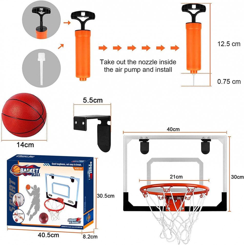 Mini Kosárlabda Palánk Otthoni Használatra 3 Labdával és Légpumpával