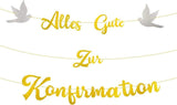Alles Gute zur Konfirmation Papír Dekoráció, Kommunió Parti Banner, Keresztelő Lány Fiú Díszítés (Arany) Újracsomagolt termék - Outlet24