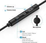 Ankbit E100Pro vezetékes fülhallgató mikrofonnal, hangerőszabályzóval, mély basszussal, zajszigeteléssel, kiváló hangminőséggel 3,5 mm-es jack csatlakozóval (fekete) - Outlet24