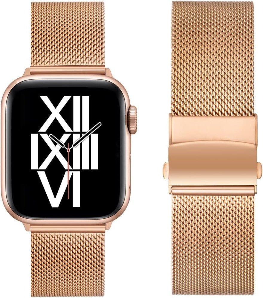 Apple Watch kompatibilis, állítható, rozsdamentes acél szíj(42mm, arany) - Outlet24