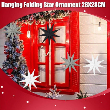 B-commerce 5 darabos, 28 cm-es, kilencágú karácsonyi díszítő csillag otthoni és esküvői dekorációhoz Újracsomagolt termék - Outlet24