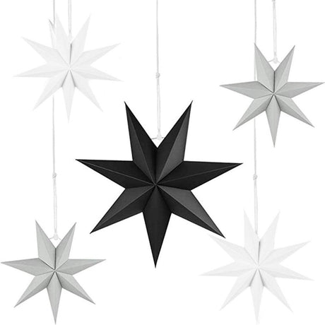 B-commerce 5 darabos, 28 cm-es, kilencágú karácsonyi díszítő csillag otthoni és esküvői dekorációhoz Újracsomagolt termék - Outlet24