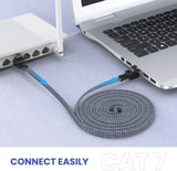Cat 7 Biztonsági LAN Kábel, 5M/15FT, 10Gbps 600Mhz Magas Sebességű Internet Kábel, Modemmel, Routerrel és PC-vel Kompatibilis Újracsomagolt termék - Outlet24