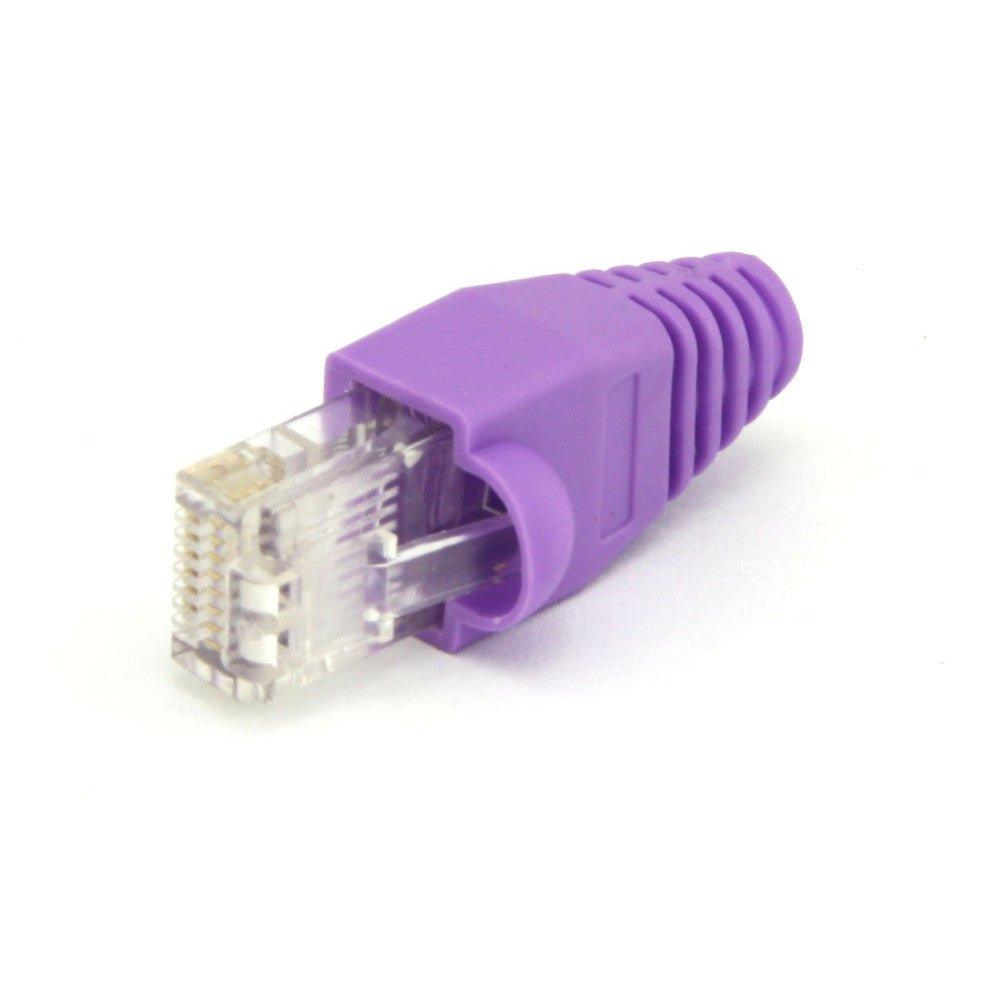 CAT5E CAT6 RJ45 Ethernet hálózati kábel feszültségmentesítő boots - lila( 100 db-os csomag) - Outlet24