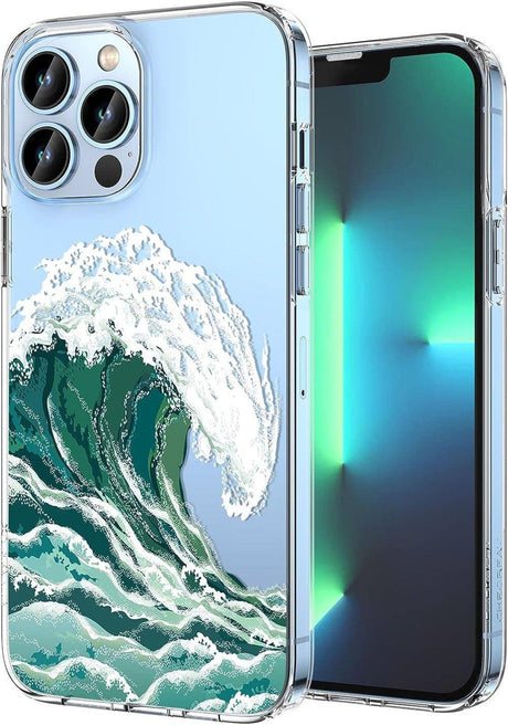 CHEORFAY iPhone 13 Pro Max átlátszó, ütésálló szilikon tok(hullám mintás) - Outlet24