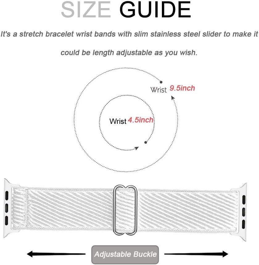 Elasztikus fehér nylon óraszíj apple watchokhoz, Kompatibilis modellek: 45 mm, 42 mm és 44 mm (Sorozat 7/6/5/4/3/2/1 SE) - Outlet24