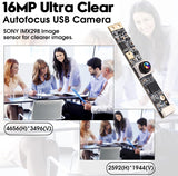 ELP 16MP Autofocus USB Kamera Mikrofonnal Számítógéphez, Mini UVC USB2.0 Lightburn Biztonsági PC Kamera Modul - Outlet24