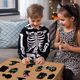 Halloween karcolókép kreatív készlet - 48 darabos Gyermek szivárvány karcolókép és könyvjelző szett - Outlet24