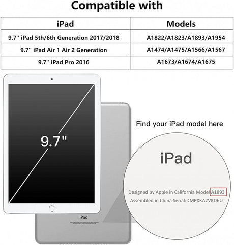 iPad 9.7" PU Bőr Lányos Tablet Tok Kitámasztóval (Csillámos Rózsaszín) - Outlet24