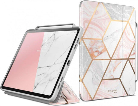 iPad Pro 11 (2021/2020/2018) Védőtok Kitámasztóval Márványmintás (Rózsaszín) Újracsomagolt termék - Outlet24
