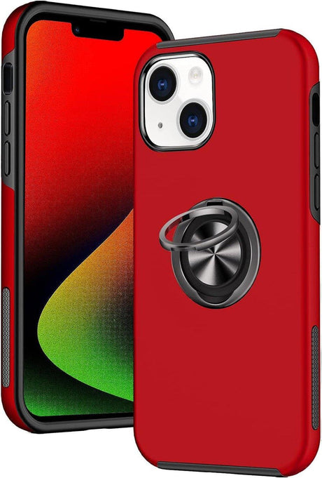 iPhone 13 Mágneses Gyűrűs Szilikon Tok (Piros) - Outlet24