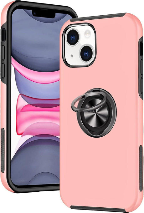 iPhone 13 Mágneses Gyűrűs Szilikon Tok (Rózsaszín) - Outlet24