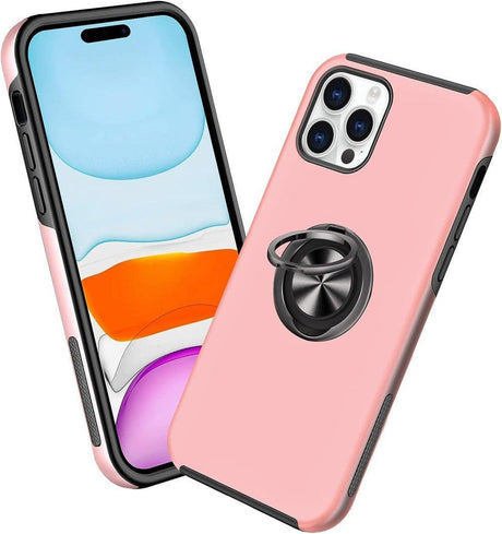 iPhone 14 Pro Mágneses Gyűrűs Szilikon Tok (Rózsaszín) - Outlet24