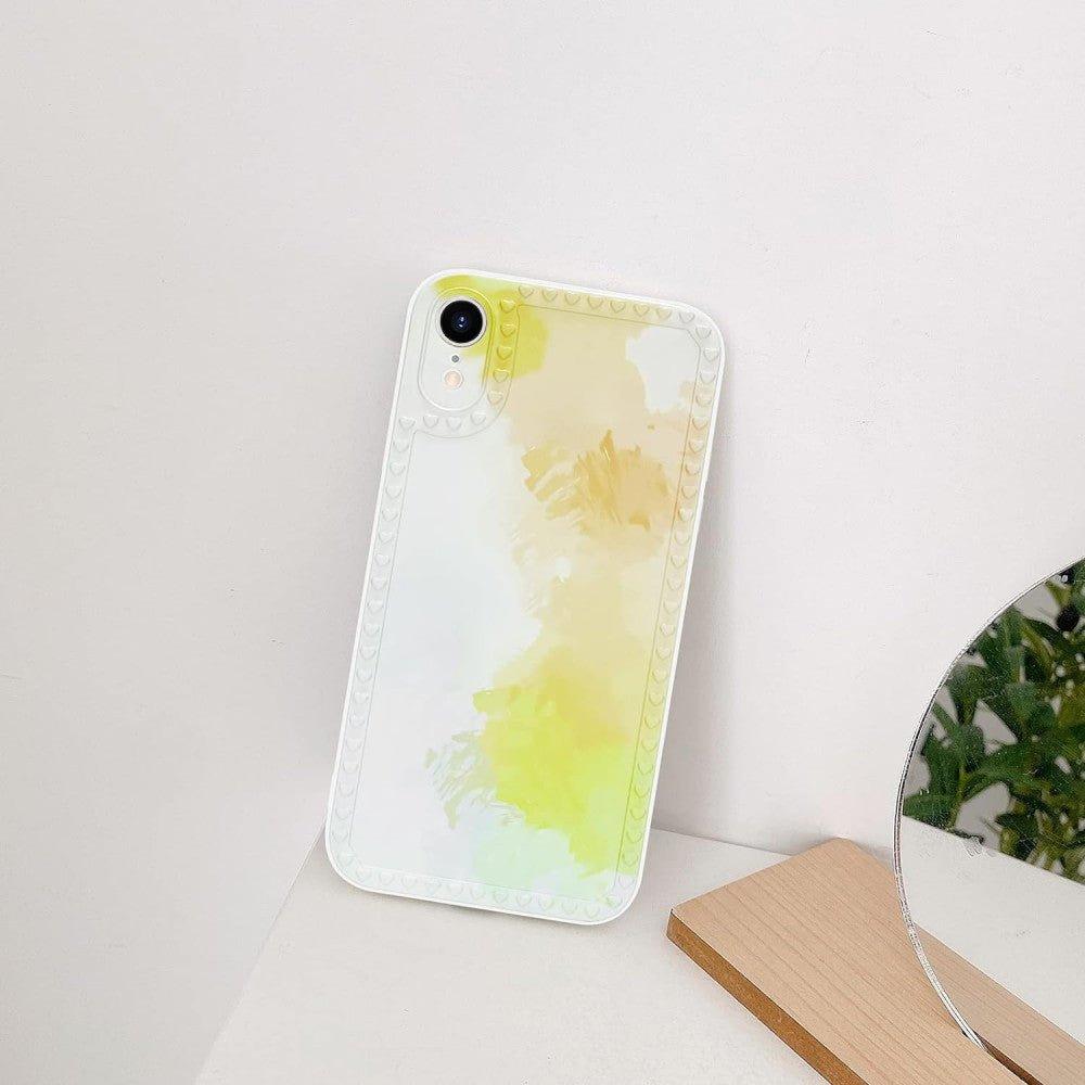iPhone XR Ütésálló Szilikon Tok, Művészi Színes Festékfoltokkal (Fehér) - Outlet24