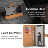 iPhone XS Max Bőr Pénztárcás tok, Kártyatartóval és Kitámasztóval (Barna) - Outlet24