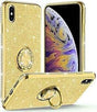 iPhone XS Max Ütésálló Gyűrűs Tok, Glitteres, Csillogó (Arany színű) - Outlet24