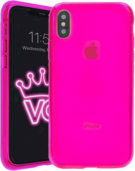 iPhone XS Ütésálló Szilikon Tok, Női (Neon Rózsaszín) - Outlet24