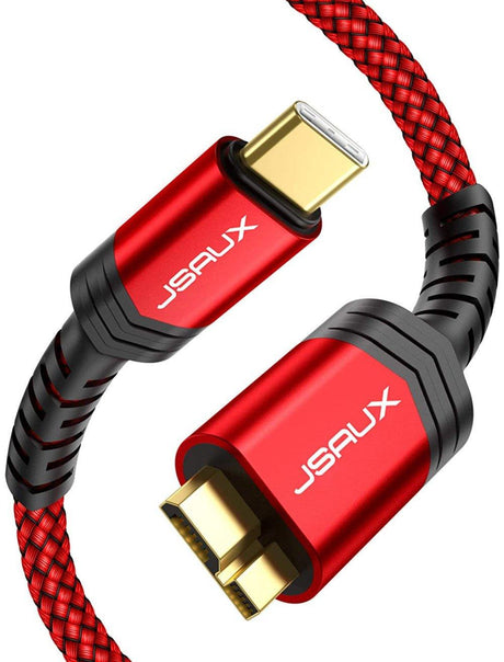 JSAUX 2 Pack USB C-Micro B kábel (0,3 m+1 m) C-Micro B típusú kábel külső merevlemezhez - Újracsomagolt termék - Outlet24