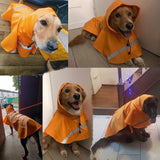 Kutya esőkabát vízálló gallérral, kapucnival kutyáknak fényvisszaverővel (XXL, narancs) - Outlet24