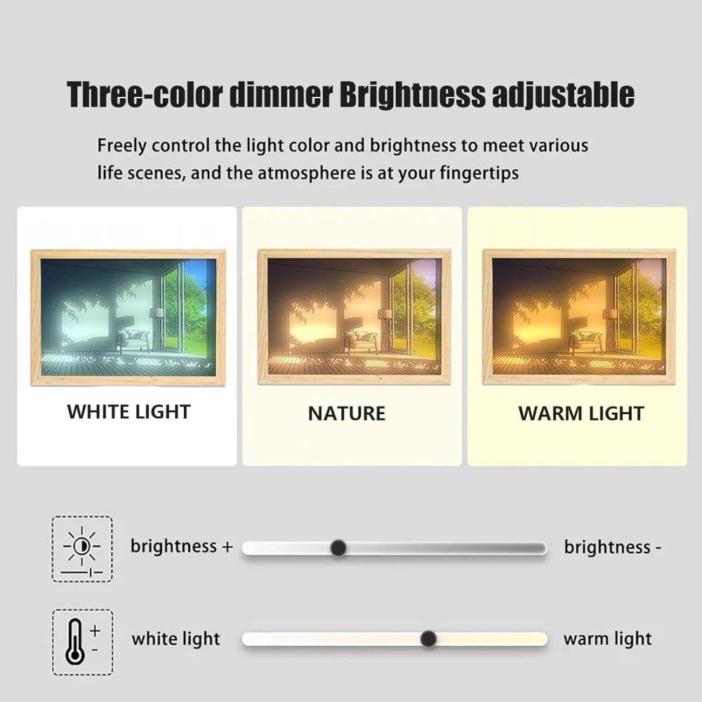 LED Világító Képkeret, 3 Színben Állítható Fény, Ajándék Dekor Használt termék - Outlet24